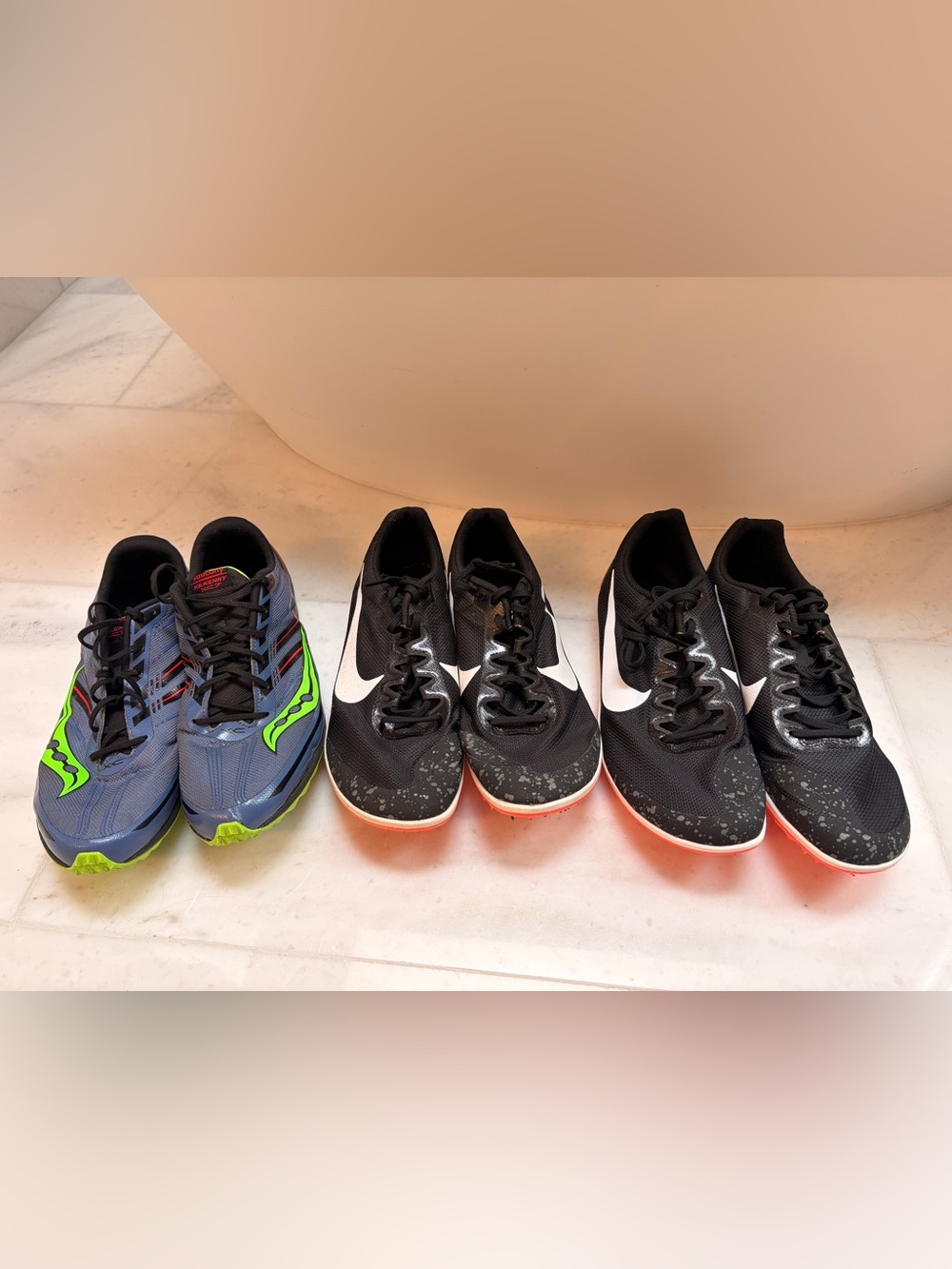 Three pairs of XC (cross country) spikes men size 11.5 and 12